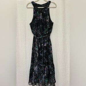 NWT Lane Bryant Black and Colorful Floral Pattern Maxi Sundress